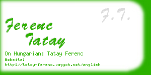 ferenc tatay business card
